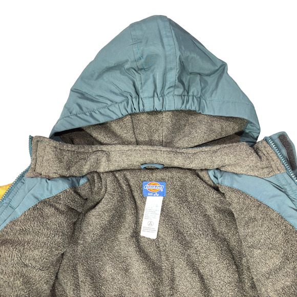 Dickies Teal Colorblock Insulated Full Zip Winter Parka Jacket Size Small - Picture 3 of 16